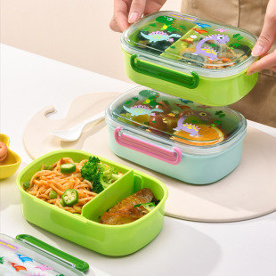 Ins Cross-Border Cartoon Kidsren's Lunch Box Student Office Worker Microwave Lunch Box Plastic Lunch Box Bento Box
