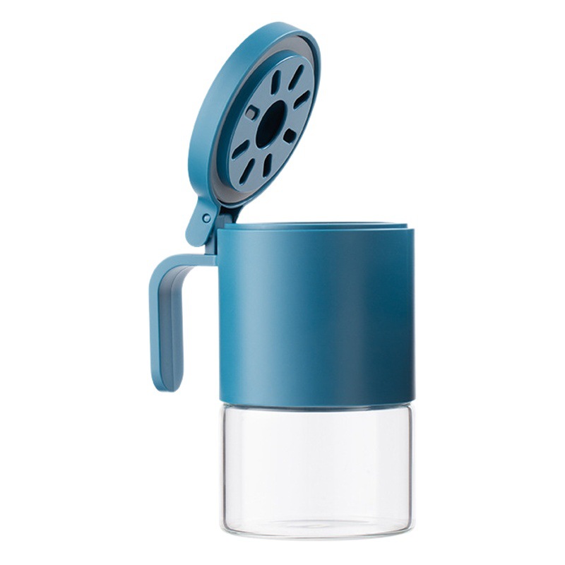 Botella de condimento de cocina con cuchara frasco de condimento de vidrio caja de condimento de clasificación de botella de condimento extraíble para el hogar