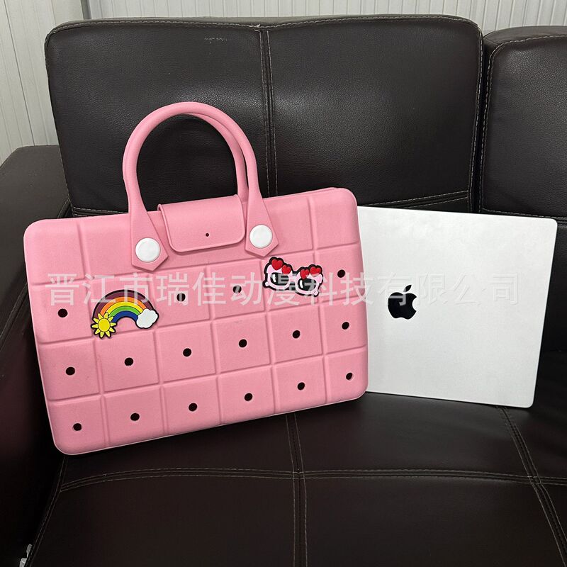 Simple Eva Computer Bag for Commuting, Portable Hole Bag, DIY Jewelry, Shockproof Laptop Bag, Trendy Briefcase