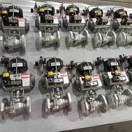 -304不锈钢图片球阀气动Q641F25P法兰