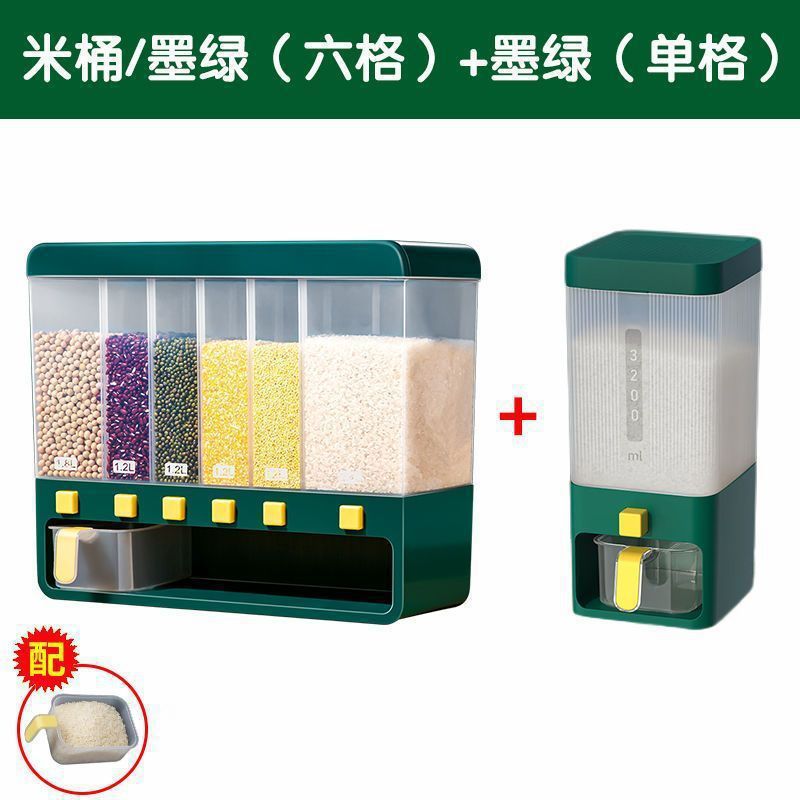 barril de arroz dividido grama casero para granos envasados caja de almacenamiento de arroz casero a prueba de insectos a prueba de humedad sellado tanque de arroz barril de arroz