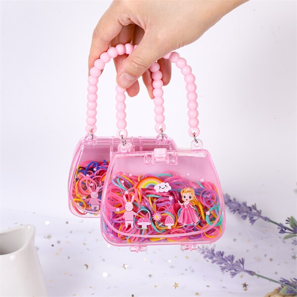 Cute fuchsia disposable children's hair rope