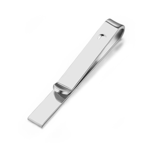 High quality brass laser LOGO tie clip gold silver simple men's tie clip wholesale