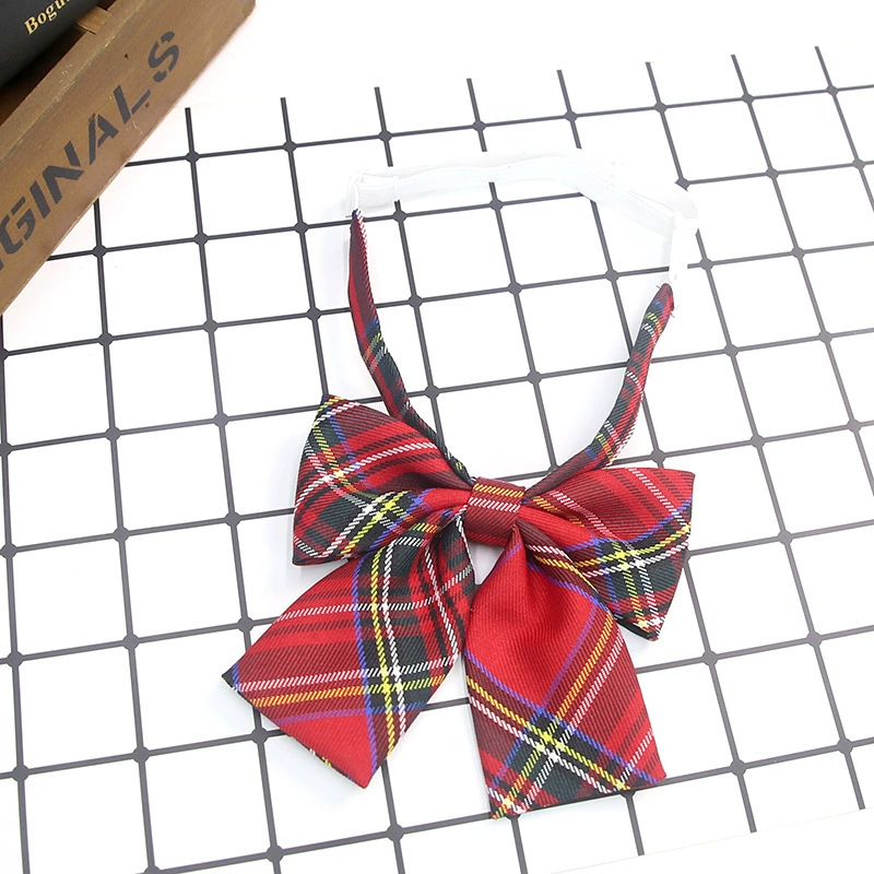 Student Uniform Bow Set — Bow Tie & Ribbon Accessory, plaid school style, adjustable strap