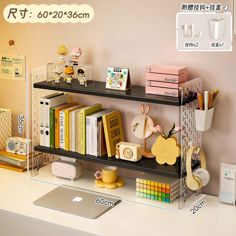 Estante de almacenamiento de acrílico mesa de estantería de escritorio Tabla de agujeros organizador de múltiples capas estantería escritorio artefacto de almacenamiento