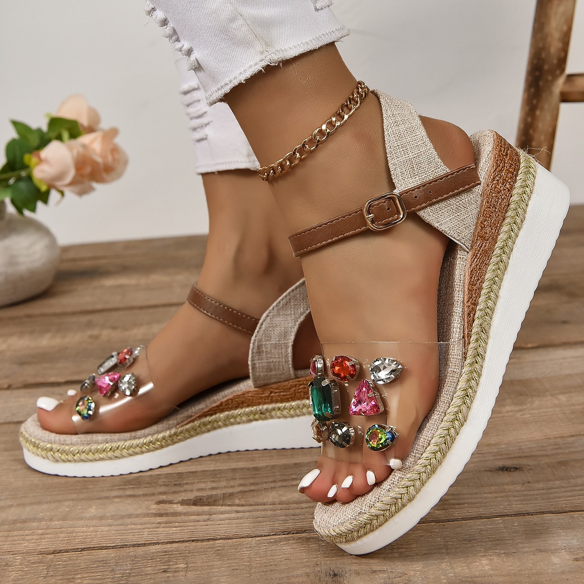 Women's Casual Geometric Open Toe Ankle Strap Sandals display picture 9