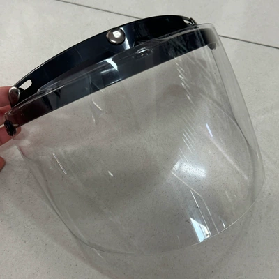 Retro Helmet with Windshield — Dəbilqə (Kaska) aksesuarları - long-lenses-clear