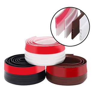Amazon Cross-Border Direct Supply Silicone Six-Hole Door Bottom Seal Strip, Door Bottom Gap Soundproof and Insect-Proof Seal Strip, Odorless