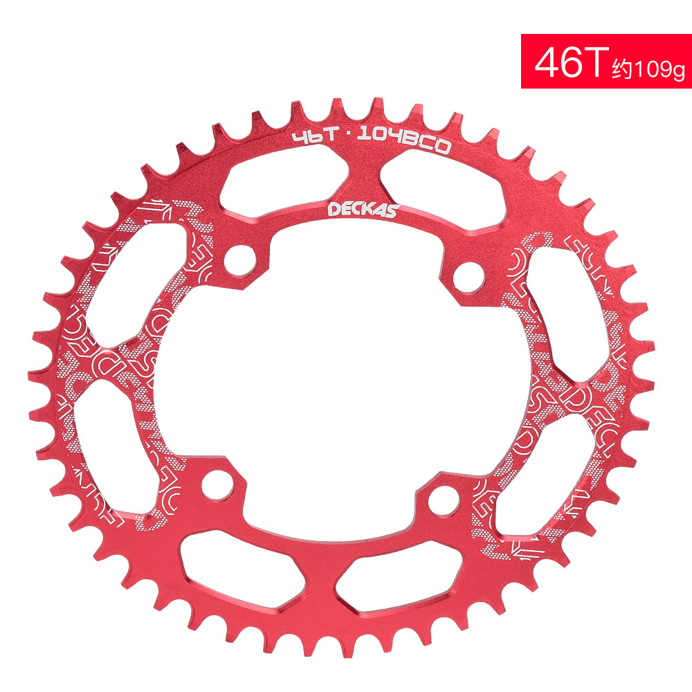 Plato único DECKAS para bicicleta de montaña, 104BCD 32/34/36/38T, dientes positivos y negativos