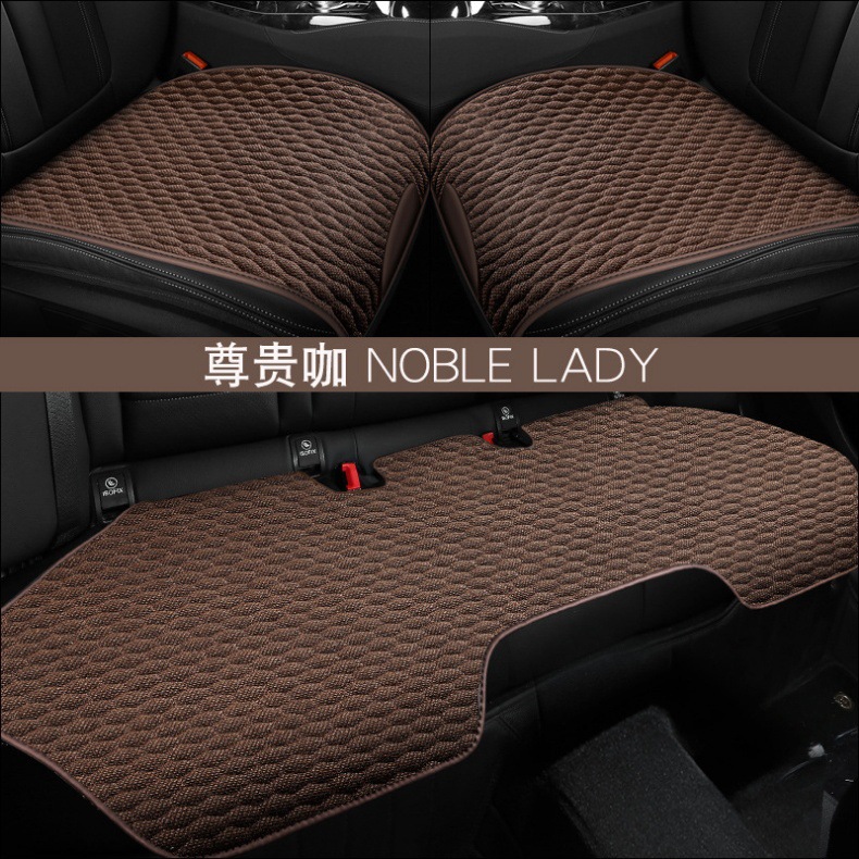 Car Seat Cushion, Universal for All Seasons, Fully Enclosed, Ventilated and Breathable, Made of Cotton and Linen Material, Car Cushion, Cotton and Linen Seat Cushion for Car