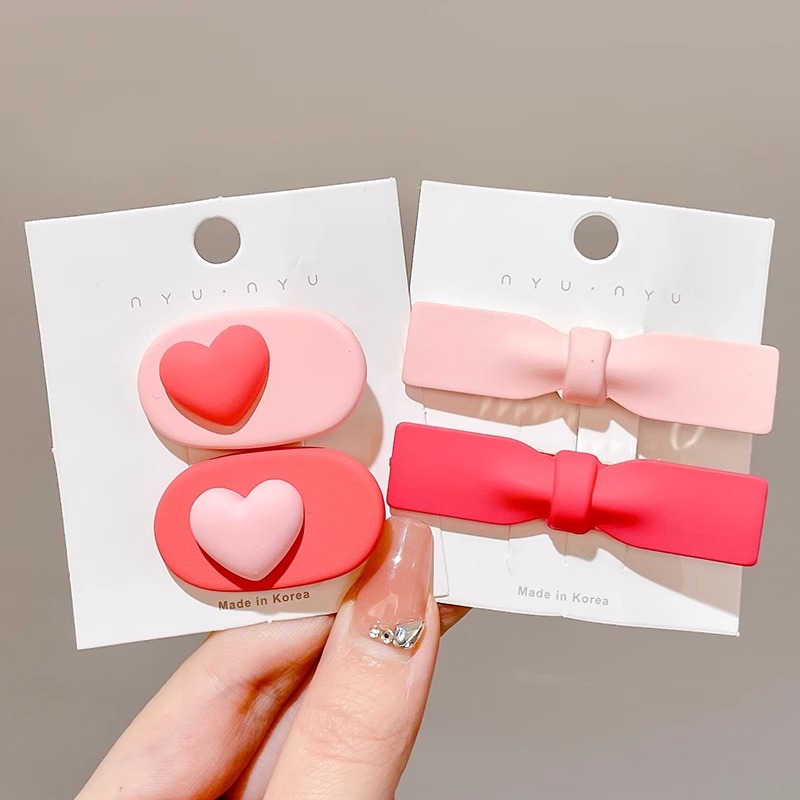 Rosa horquilla femenina 2024 Nueva horquilla BB clip frente flequillos laterales horquilla rota lindo clip de dopamina otoño