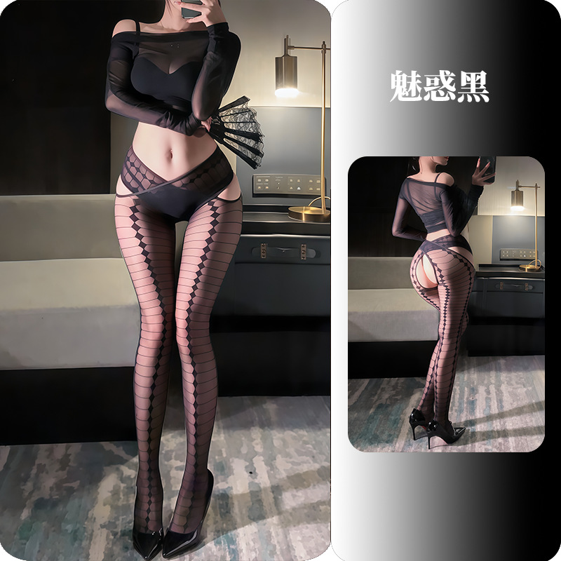 Yue mariposa sexy calcetines de red negras pantalones delgados sexy uniformes de seducción de citas camisa WB1011 image 7