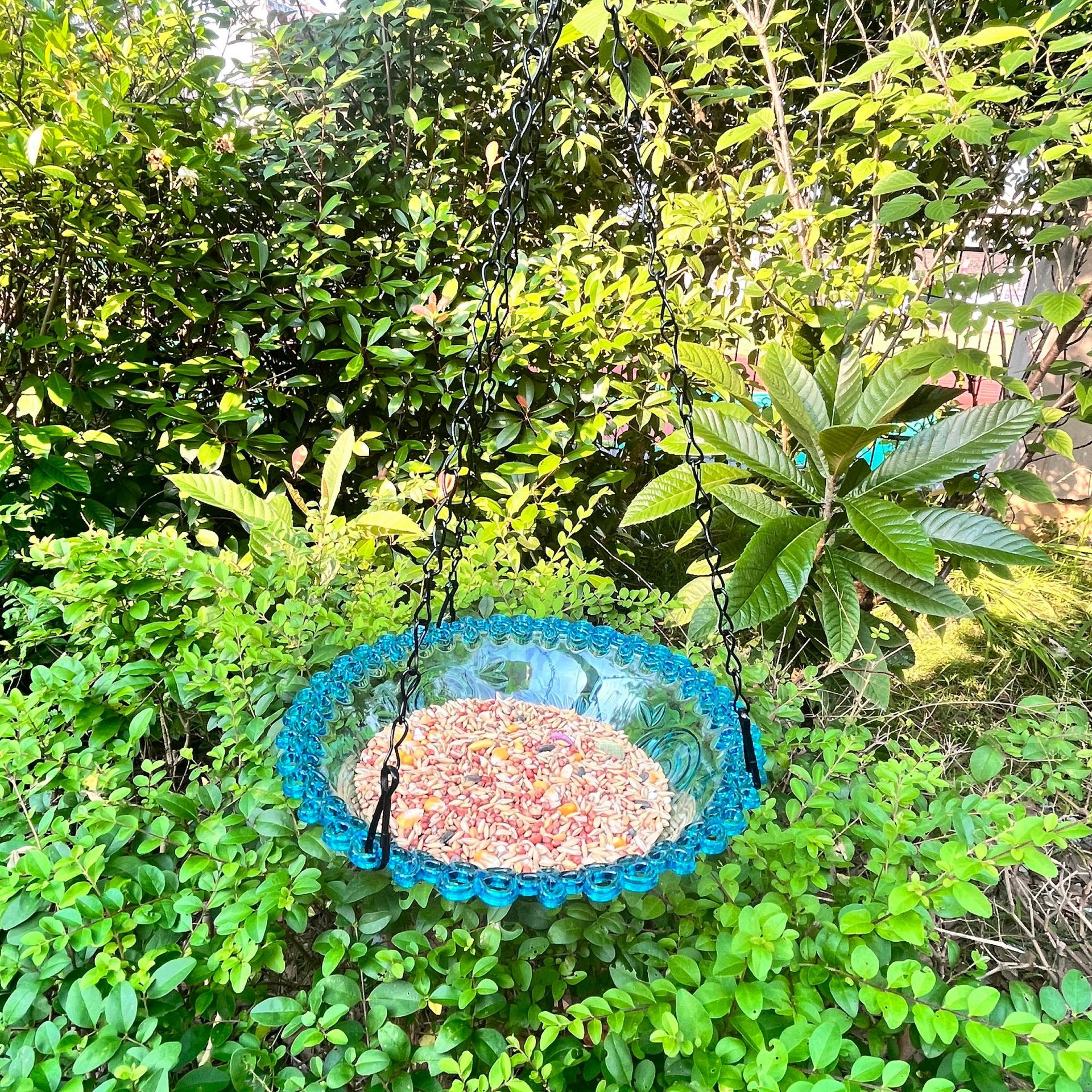 Comedero Colgante para Pájaros de Plástico Decorativo para Jardín y Patio image 3