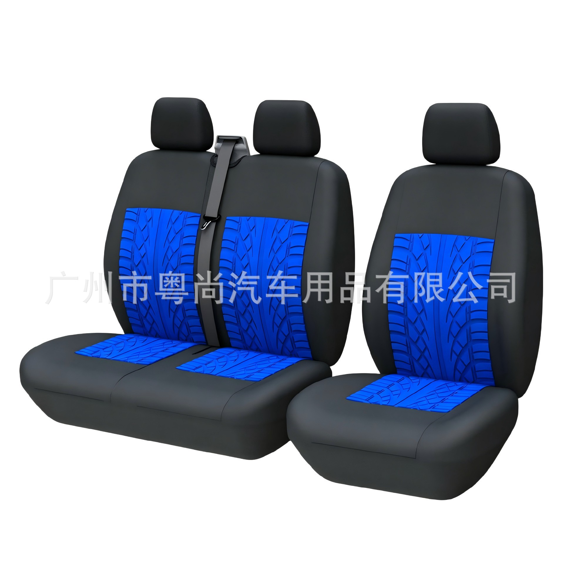 Cross-border best-selling elastic fabric truck embossed tire pattern 2+1 universal car seat cover