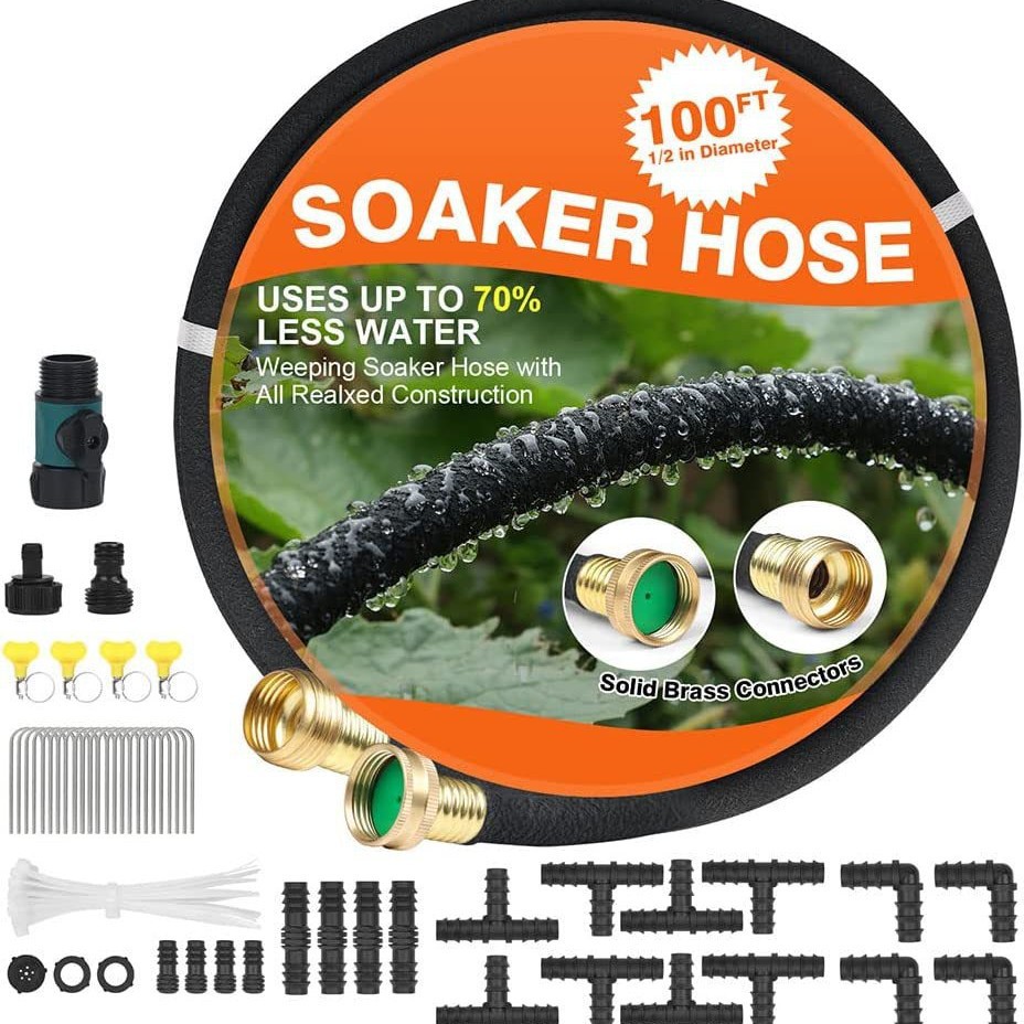 跨境热销1/2'渗水管花园草坪地埋灌溉管定制农用果园滴灌橡胶管