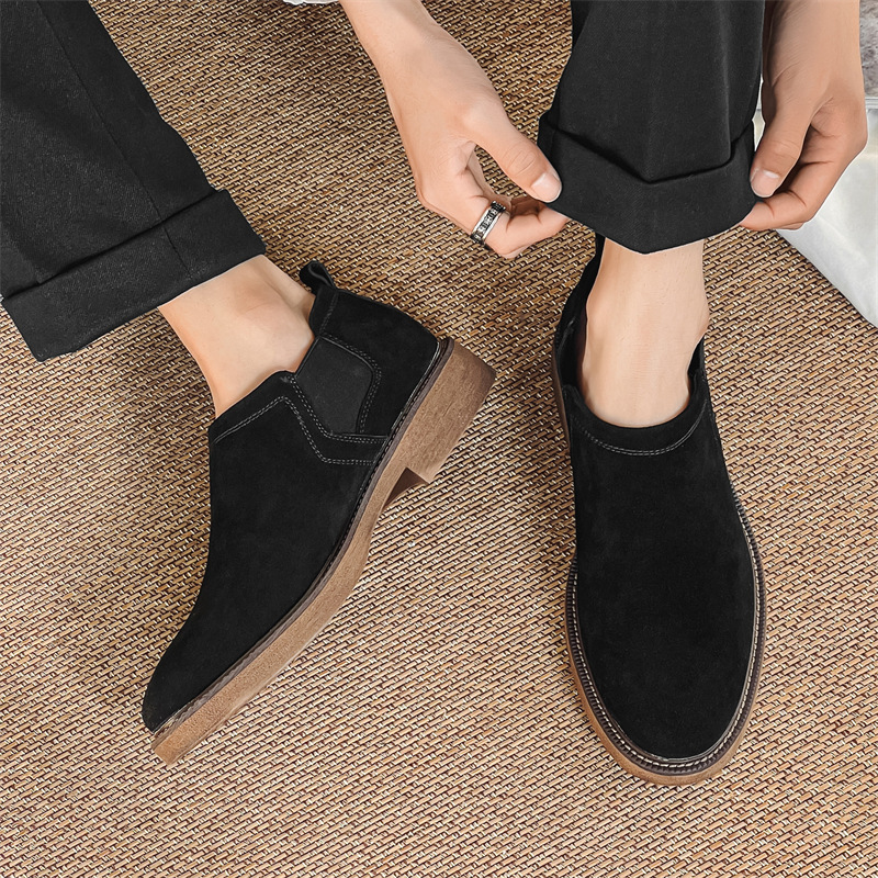 New men's shoes breathable casual leather shoes men set foot a slip-on low-top men's shoes_voghion.com