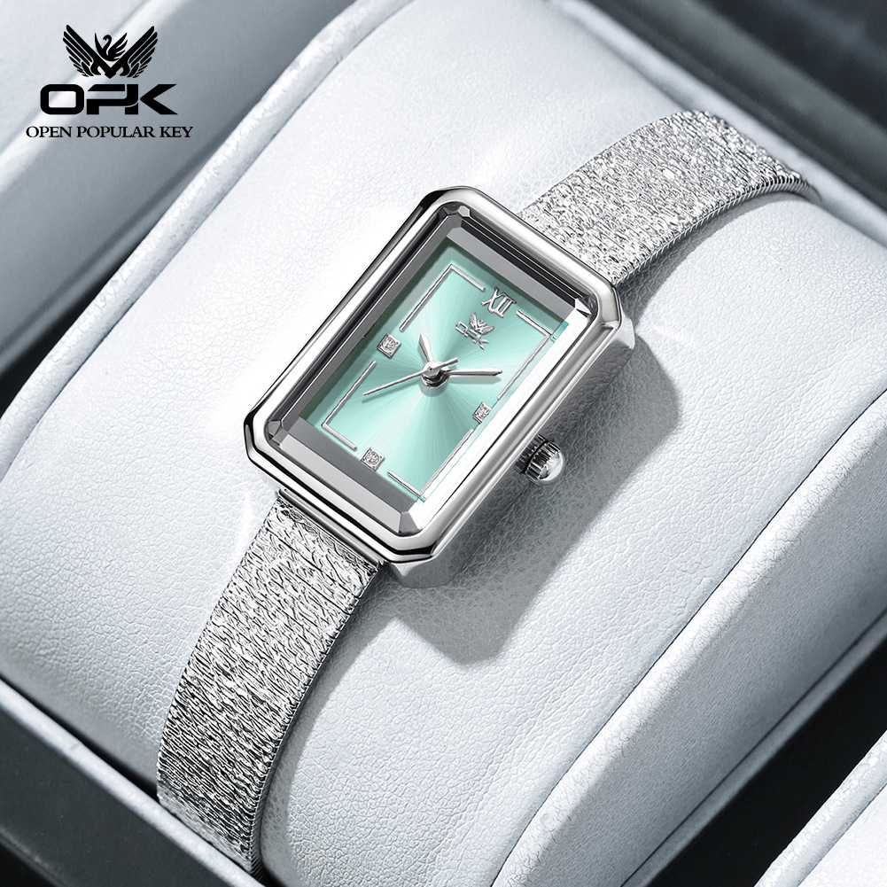 Opk Brand Watch New Fashion Small Square Small Exquisite Versatile High-End Women's Waterproof Quartz Watch