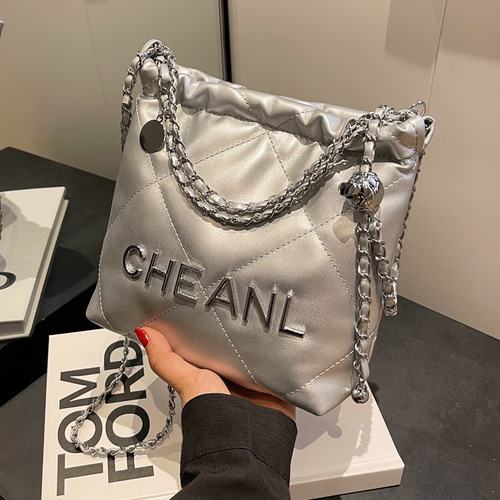 Ladies' Summer 2024 New Arrival Chanel Style Polka Dot Chain Strap Tote Bag - Trendy Fashion, High Quality, Large Capacity Water Bucket Bag