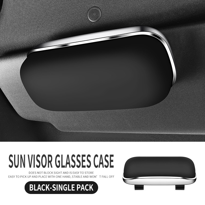 Universal Car Glasses Case Sun Visor Universal Car Sunglasses Holder (Car Glasses Clip/Bill Clip) - black