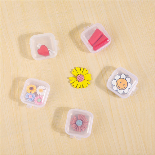 Anti-noise earplug box pp with lid small plastic box earplugs and earrings storage box transparent small square box mini plastic box