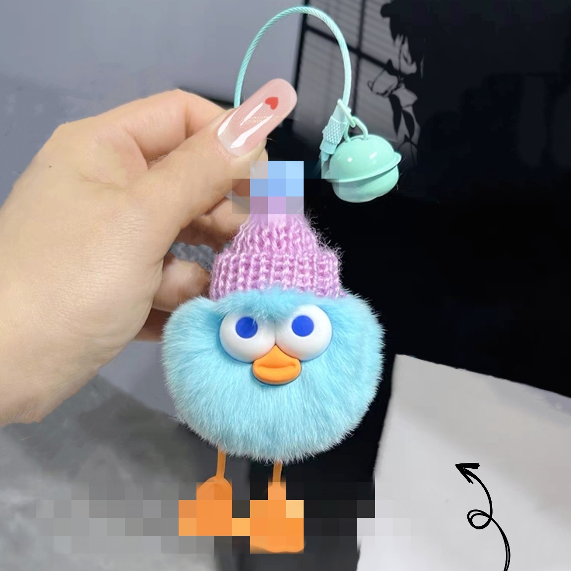 Real Rex conejo piel divertido bola elfo llavero ojos grandes pato muñeca regalo llavero bolsa colgante