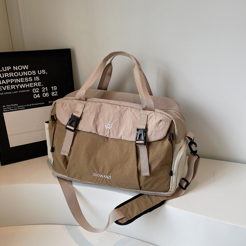 Nueva moda bolsas de viaje de color contraste de mujer bolsas de transporte de equipaje ligero bolsas de mano bolsas deportivas de gran capacidad