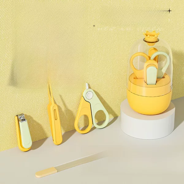 New Baby Nail Scissors Four-Piece Set Newborn Special Anti-Pinch Hand and Foot Care Finger Scissors Full Set of Tools
