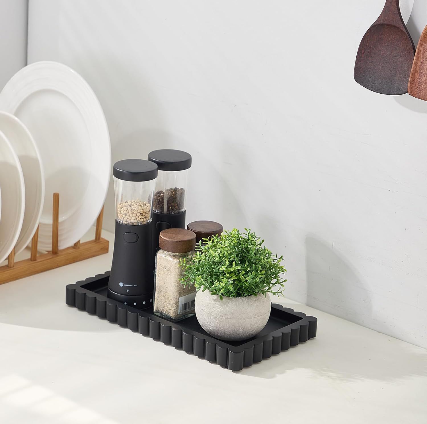 bandeja de almacenamiento de silicona ondulada para baño sala de estar mesa de café cuadrada encaje lavabo baño image 8