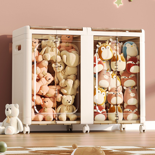 Closet Organizer with Large Capacity, Family-Size, Flip-Top with Wheels, Foldable Box for Clothing and Blankets, Storage Cabinet