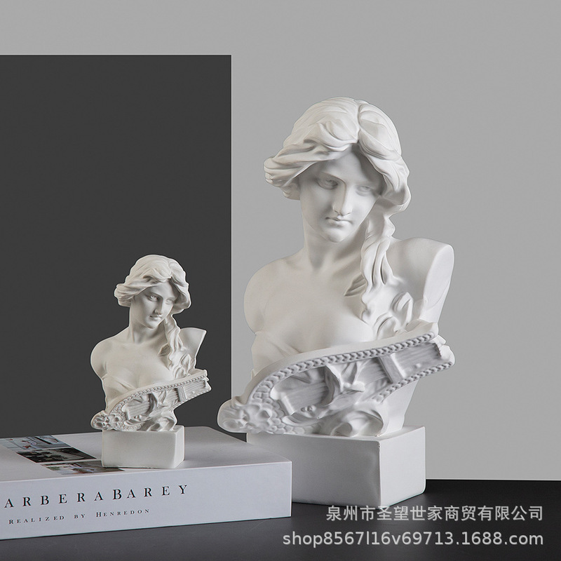 European-style Greek piano female resin plaster portrait avatar model sketch art ornaments portrait wedding props statue tree