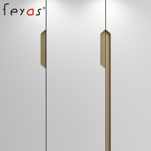 Wardrobe invisible embedded horn handle modern simple high-end cabinet door embedded door handle slotted concealed handle