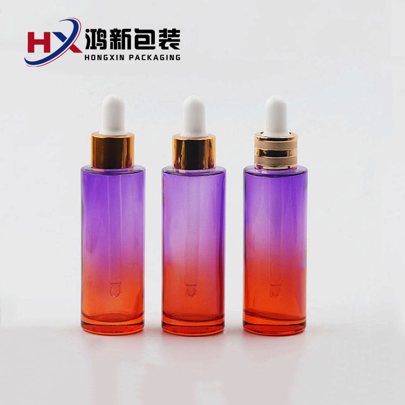 工厂现货直圆透明玻璃30ml滴管精华油粉底乳液瓶 化妆品分装瓶子