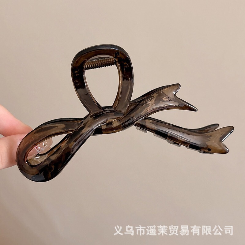 咖色磨砂抓夹女2025年新款发夹后脑勺大号发量多鲨鱼夹子发卡头饰|undefined