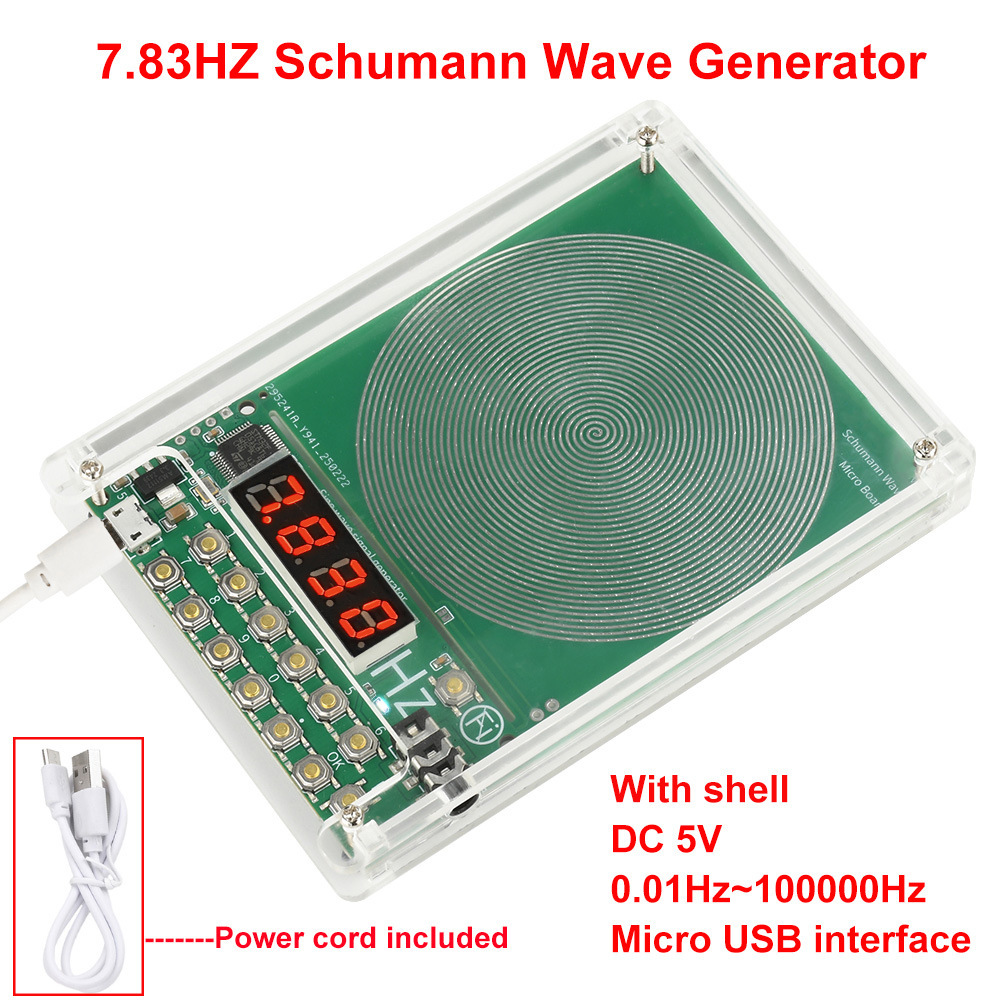 0.01~100000Hz可调频舒曼波发生器正弦波信号发生器Micro USB接口