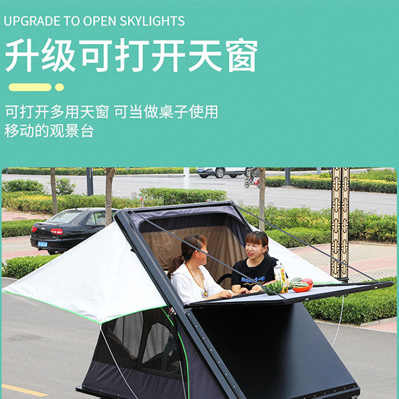 La nueva carpa de techo diagonal triangular de aleación de aluminio para acampar es adecuada para la instalación de SUV todoterreno.