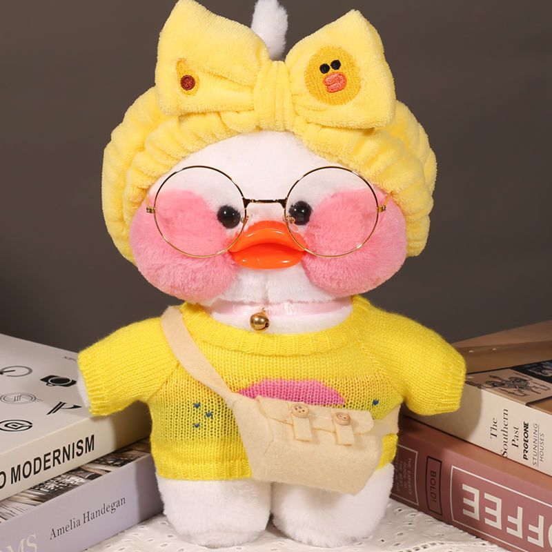 인터넷 레드 화이트 HYALURONIC 산성 오리 봉제 장난감 소녀 인형 작은 오리 생일 선물 급유 오리