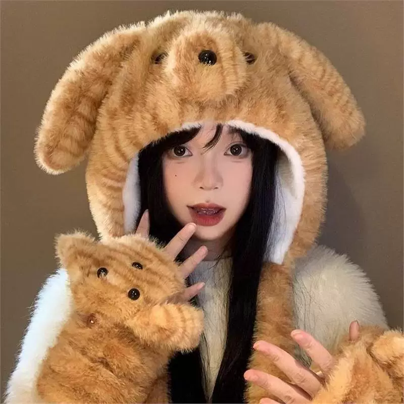 Velvet winter cartoon keep warm hat