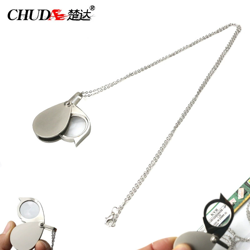 Chuda Ожерелье Подвесная Лупа Пылезащитный Чехол 10 раз Металлическая Лупа Чтение Маленький Персонаж Портативный