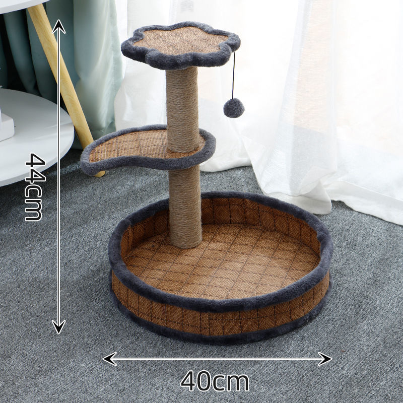 剑麻猫爬架实木猫抓柱树屋猫玩具猫抓板跳台猫咪窝猫架仙人掌四季|undefined