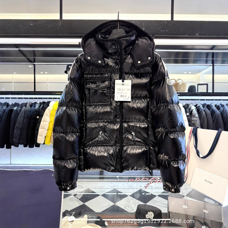 Correct Version 25 Winter New m Women's Woven Trim Hooded Short Duck down Jacket Ins