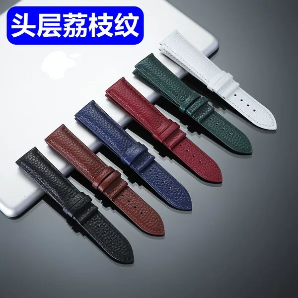 Huawei Litchi Pattern Leather Strap Super Soft Waterproof Leather Watch Strap Accessories Head Layer Cowhide Strap