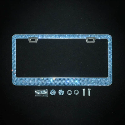 American Standard Car Woman License Plate – License plate holder/license plate holder - square-hole-sharp-corner-light-blue-acrylic-drill