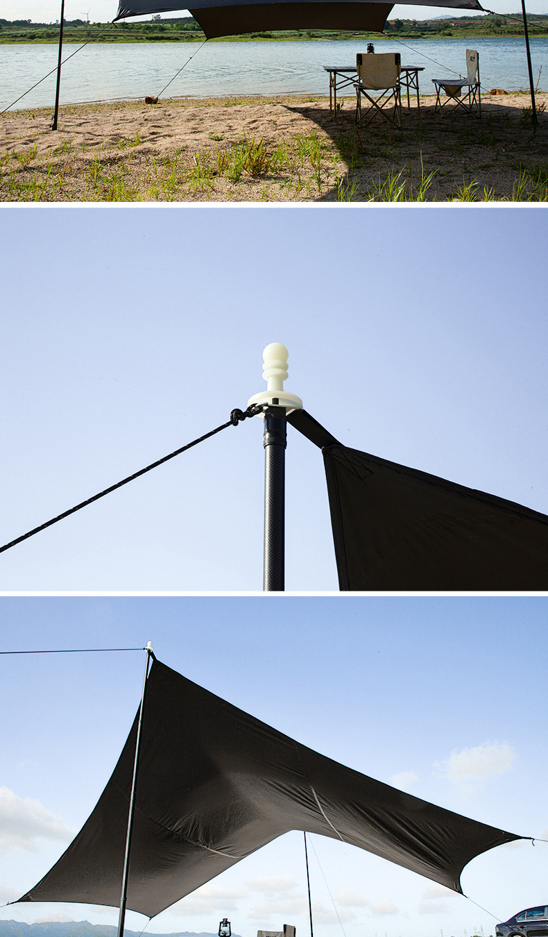 Carbon fiber inner positioning style canopy pole support camp column bold hard camping accessories with pole bag tent outdoor
