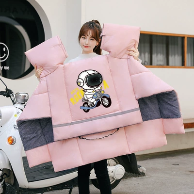 with Velvet and Thickeneding, 2025 New Motorcycle front windshield - velvet-and-thickening-large-wings-extra-thick-cottonpink-astronaut