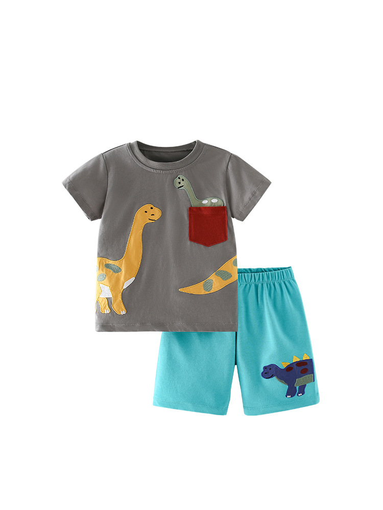 Malwee set de niños de verano nuevo conjunto de ropa infantil europea y americana de dos piezas guapo cuello redondo de manga corta ropa casual para niños