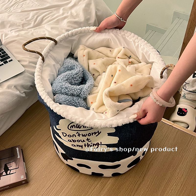 High-Looking Foldableable Dirty Clothes Basket, Household Dormitory Clothes and Sundries Storage Basket, Bathroom Large-Capacity Satchel Laundry Basket