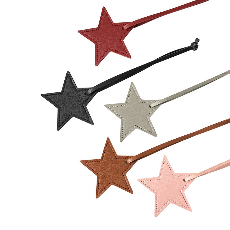 Manufacturer's Ready-Made Five-Pointed Star Luggage Pendant, Fashionable and Portable Pu Leather Star Bag Pendant, Versatile Jewelry Pendant