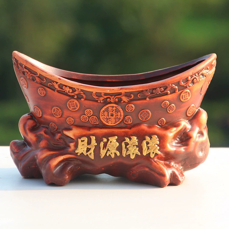 Керамический цветочный горшок в форме слитка, денежное дерево, горшок для суккулентов, персонализированный креативный ретро-дышащий цветочный горшок из красной глины