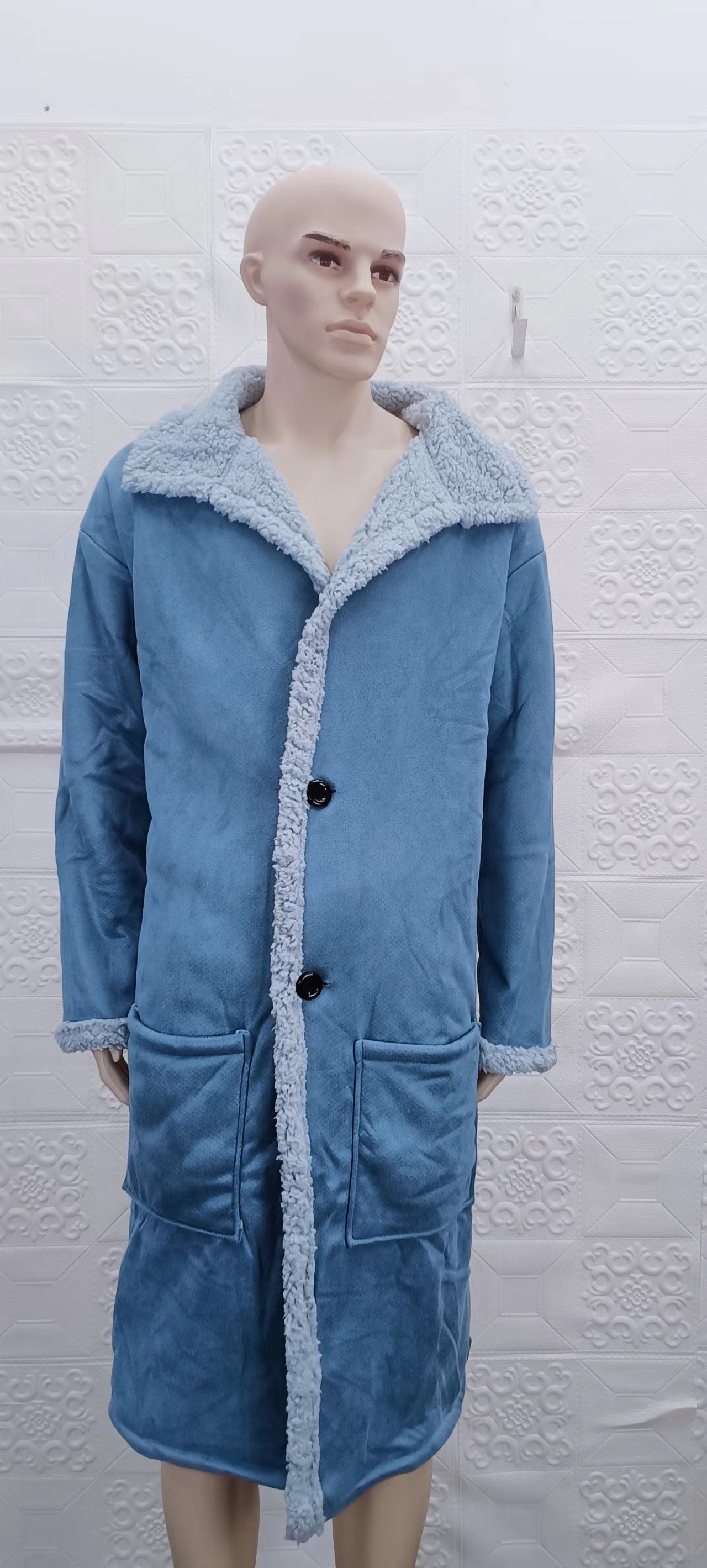 Männerkleeder Männermantel nei Lager Pelz a Pelz verdickte Mantel Liedermantel_voghion.com