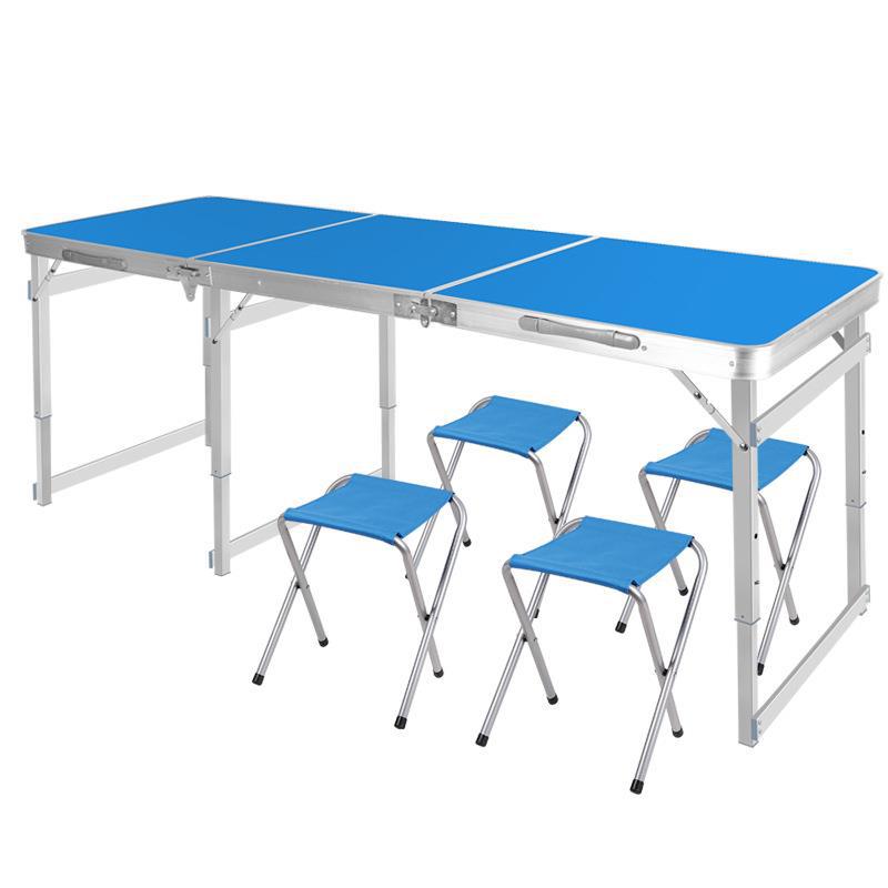 G3YN Extended Outdoor Folding Table, Street Stall Table, Promotional Table Chair, Simple Pop-Up Restaurant Table, Tri-Fold Portable Aluminum Alloy